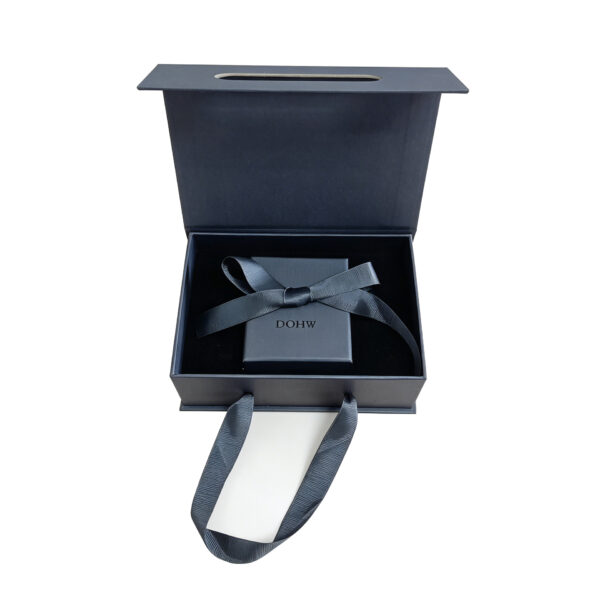 Black Rigid Jewelry Gift Bag Box with Ribbon Handle and Bow1 Black Rigid Jewelry Gift Bag Box with Ribbon Handle and Bow