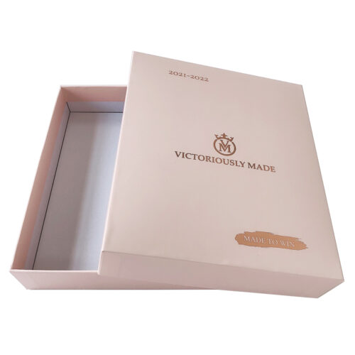 Blush Two-Piece Rigid Apparel Gift Box with Foil Logo Print