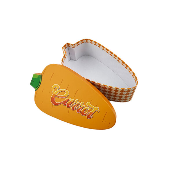 Carrot-Shaped Easter Candy Paperboard Gift Box with Lid