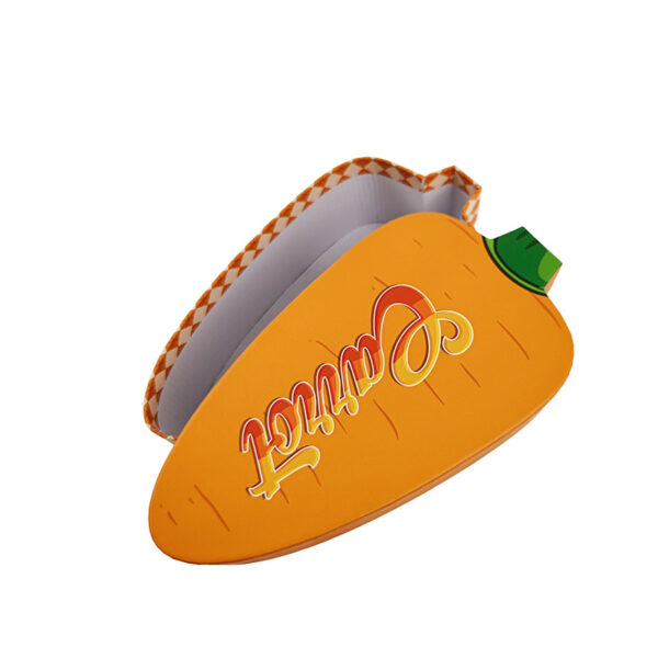 Carrot-Shaped Easter Candy Paperboard Gift Box with Lid