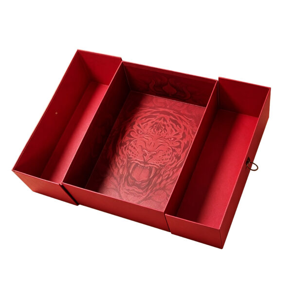Double-Door Lunar New Year Rigid Gift Box with Ring Pulls