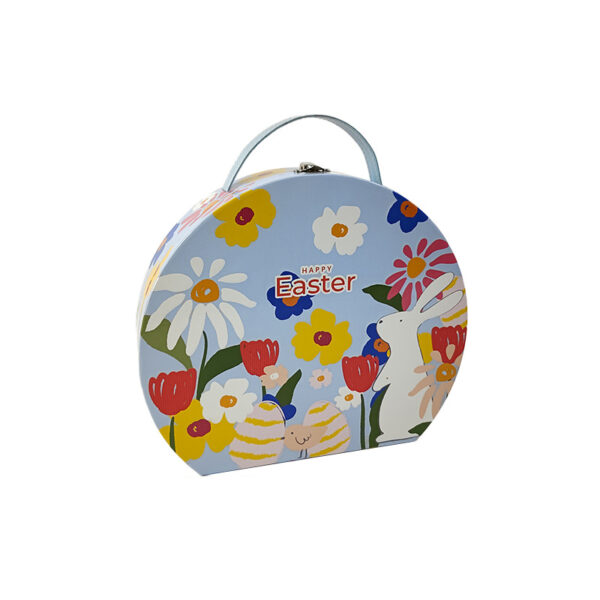 Easter Egg Suitcase Gift Box with Floral Print and Clasp