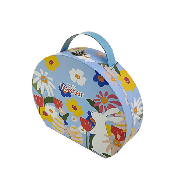 Easter Egg Suitcase Gift Box with Floral Print and Clasp