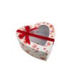 Heart-Shaped Window Candy Paperboard Box with Ribbon Bow