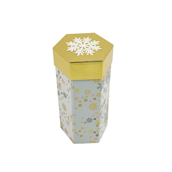 Hexagonal Christmas Gift Box with Tiered Inner Compartments