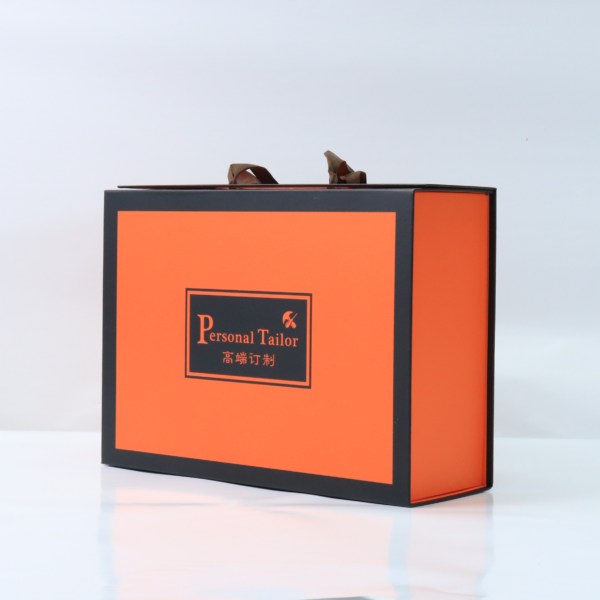 Luxury Foldable Magnetic Apparel Box with Ribbon Handle Luxury Foldable Magnetic Apparel Box with Ribbon Handle