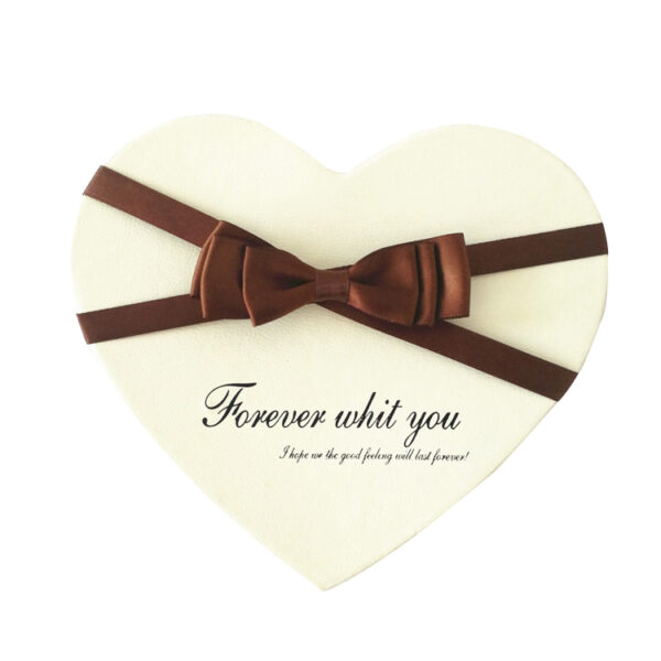 Luxury Heart-Shaped Rigid Gift Box with Satin Ribbon Bow