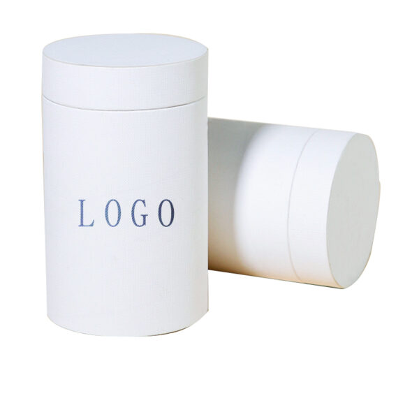 Luxury White Paper Tube Candle Packaging Box with Logo Print