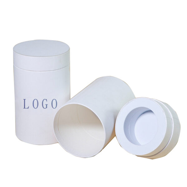 Luxury White Paper Tube Candle Packaging Box with Logo Print