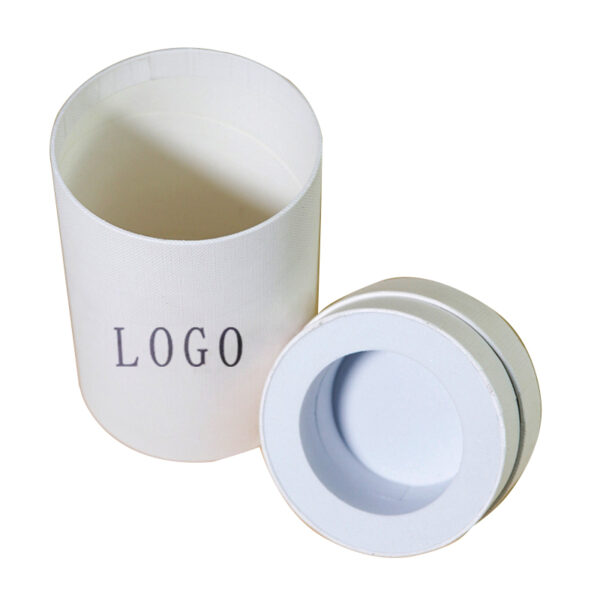 Luxury White Paper Tube Candle Packaging Box with Logo Print