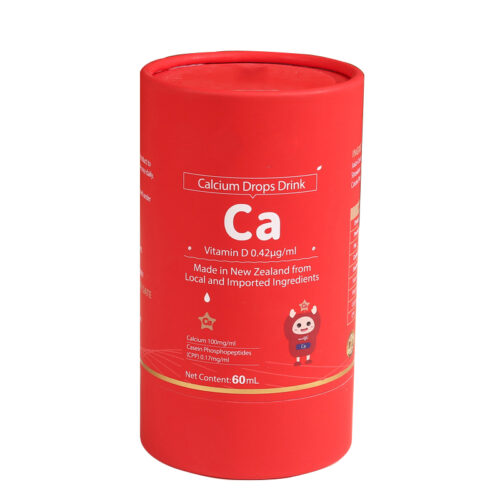 OEM Printed Calcium Drops Drink Rigid Tube Packaging Box