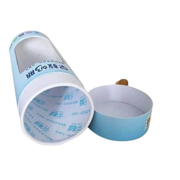Printed Baby Socks Rigid Tube Box with Window and Ribbon
