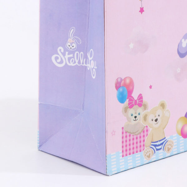 Printed Cartoon Gift Paper Bag with Pink Ribbon Handles