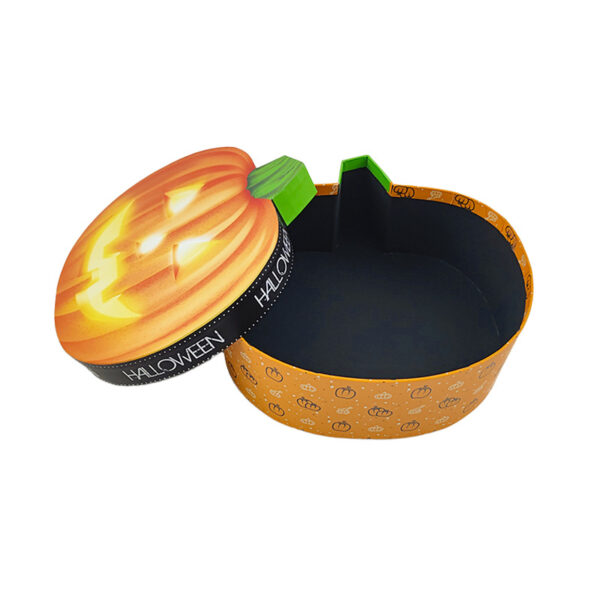 Pumpkin Halloween Candy Box with Printed Paperboard Lid2 Pumpkin Halloween Candy Box with Printed Paperboard Lid