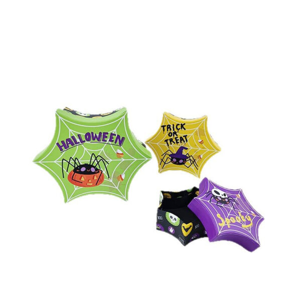 Two-Piece Spider Web Halloween Candy Box with Printed Lid