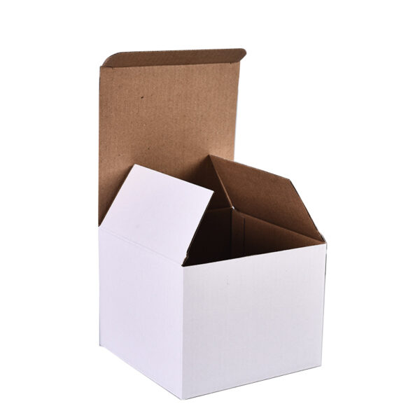 White Corrugated Mailer Packaging Box with Kraft Interior