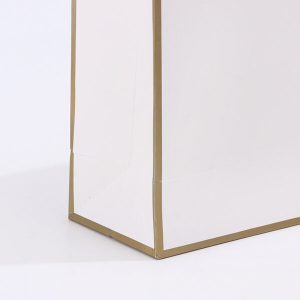 Wholesale White Paper Shopping Bag with Gold Rope Handles1 Wholesale White Paper Shopping Bag with Gold Rope Handles
