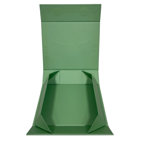 Green Foldable Rigid Gift Packaging Box with Bow Graphic