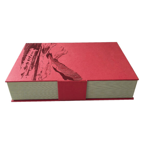 Luxury Red Book-Style Rigid Gift Box with Gold Interior