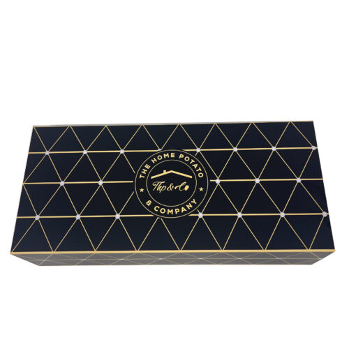 Luxury Rigid Gourmet Food Gift Packaging Box with Gold Foil