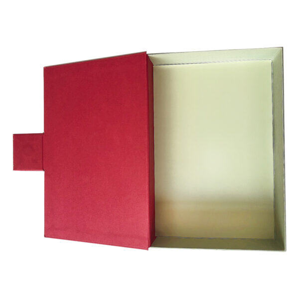 Luxury Red Book-Style Rigid Gift Box with Gold Interior