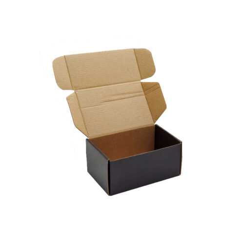 Black Corrugated Mailer Packaging Box with Kraft Interior