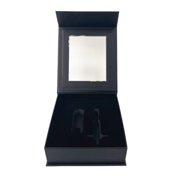 Luxury Black Window Rigid Packaging Box with Foam Insert