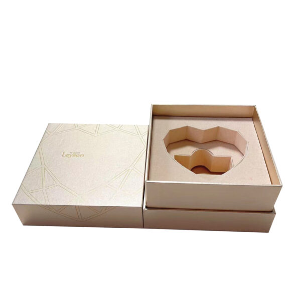 Champagne Two-Piece Jewelry Gift Box with Custom Insert