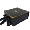 Luxury Black Floral Rigid Gift Packaging Box with Ribbon Luxury Black Floral Rigid Gift Packaging Box with Ribbon