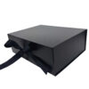 Luxury Black Rigid Gift Box with Grosgrain Ribbon Closure