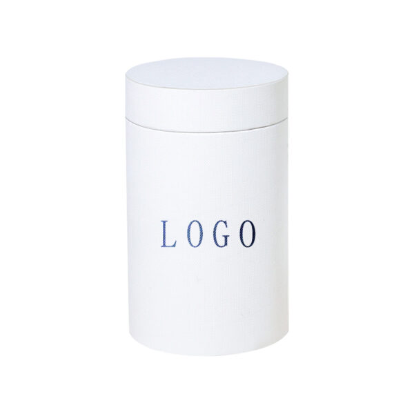 Luxury White Paper Tube Candle Packaging Box with Logo Print