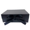 Luxury Black Rigid Gift Box with Grosgrain Ribbon Closure