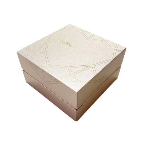 Champagne Two-Piece Jewelry Gift Box with Custom Insert Champagne Two-Piece Jewelry Gift Box with Custom Insert