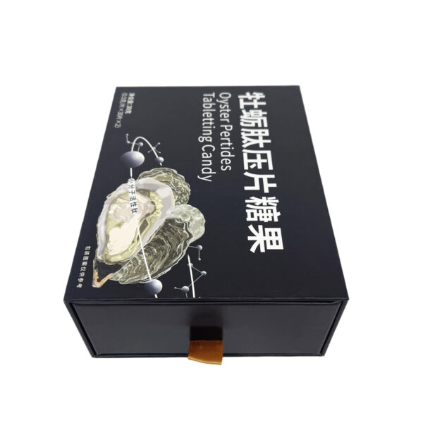 Black Drawer Rigid Oyster Peptide Candy Gift Packaging Box Black Drawer Rigid Oyster Peptide Candy Gift Packaging Box