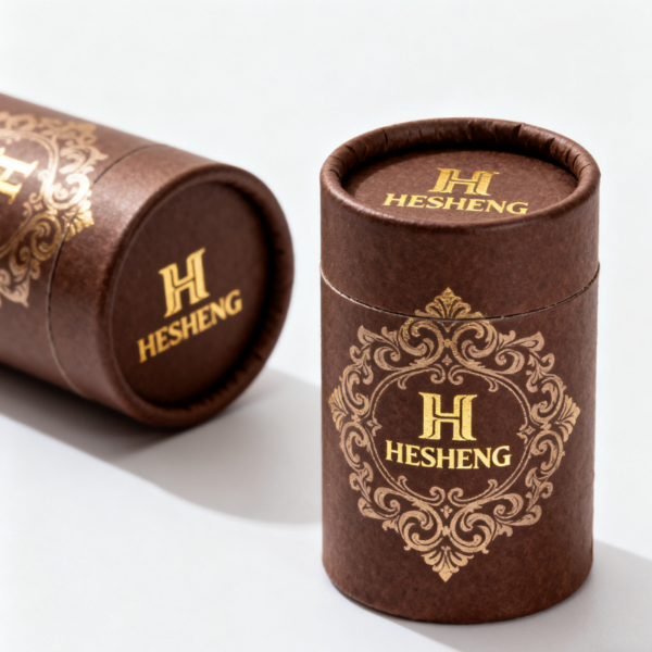 Foil Printed Chocolate Paper Tube Box with Rolled Rim Lid