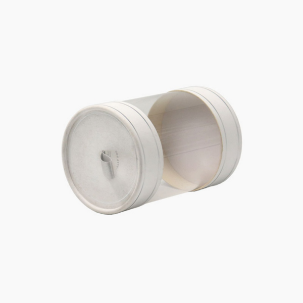 Clear Cylinder Display Box with Pull Tab Paperboard Lid