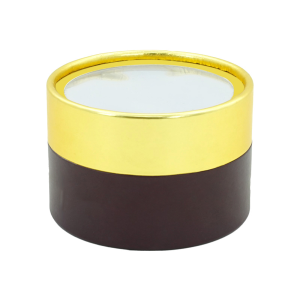 Rigid Round Window Gift Packaging Box with Gold Foil Lid