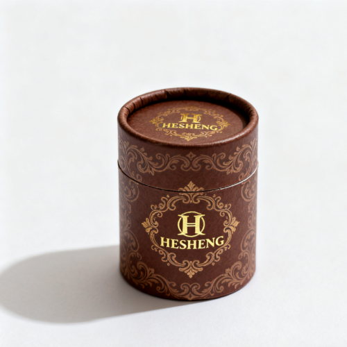 Foil Printed Chocolate Paper Tube Box with Rolled Rim Lid