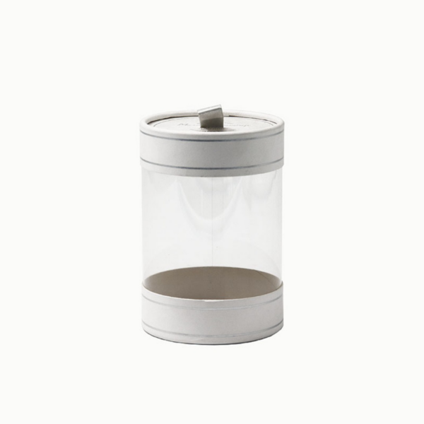 Clear Cylinder Display Box with Pull Tab Paperboard Lid