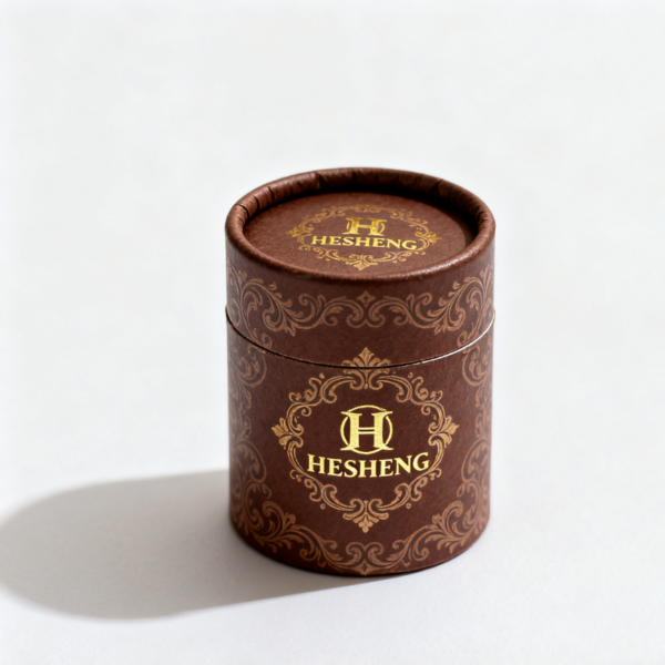 Foil Printed Chocolate Paper Tube Box with Rolled Rim Lid