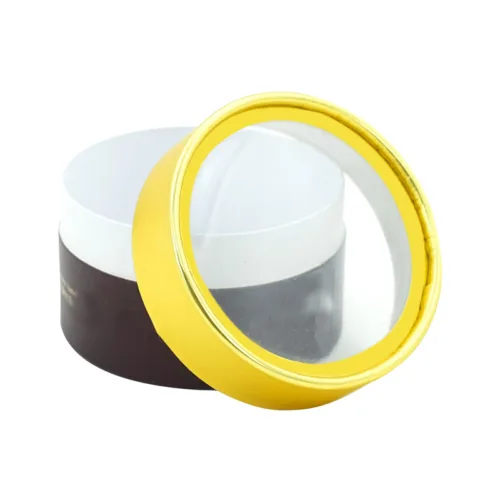 Rigid Round Window Gift Packaging Box with Gold Foil Lid