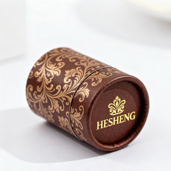 Foil Printed Chocolate Paper Tube Box with Rolled Rim Lid