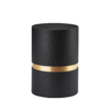 Black Rigid Cylinder Gift Tube with Gold Foil Sleeve Box