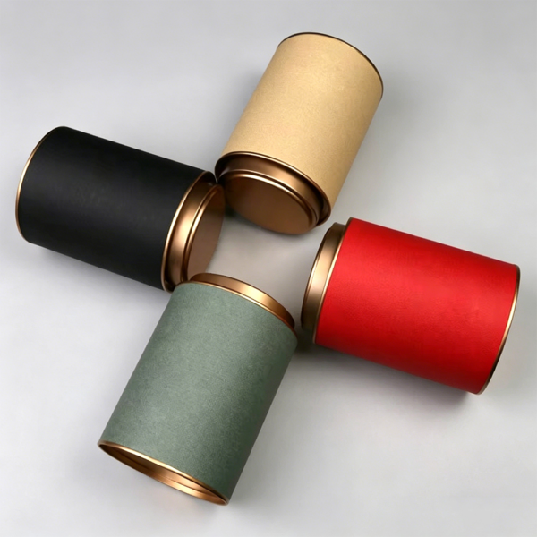 Copper Lid Rigid Paper Tube Food Canister Packaging Box