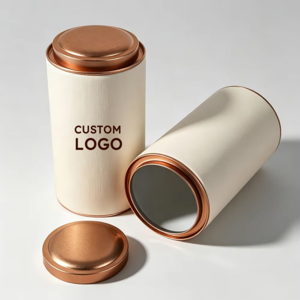 Copper Lid Rigid Paper Tube Food Canister Packaging Box