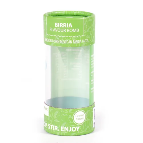 Printed Clear Birria Seasoning Tube with Paperboard Ends