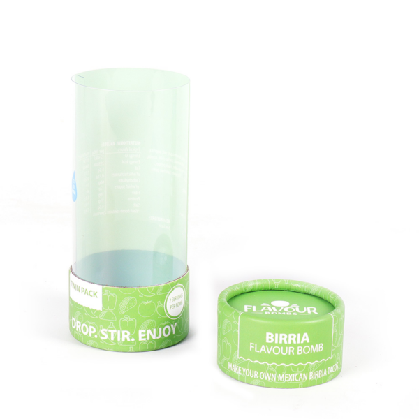 Printed Clear Birria Seasoning Tube with Paperboard Ends