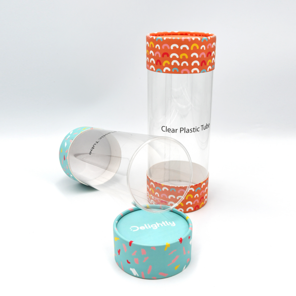 Printed Clear Promotional Gift Tube with Paperboard Ends