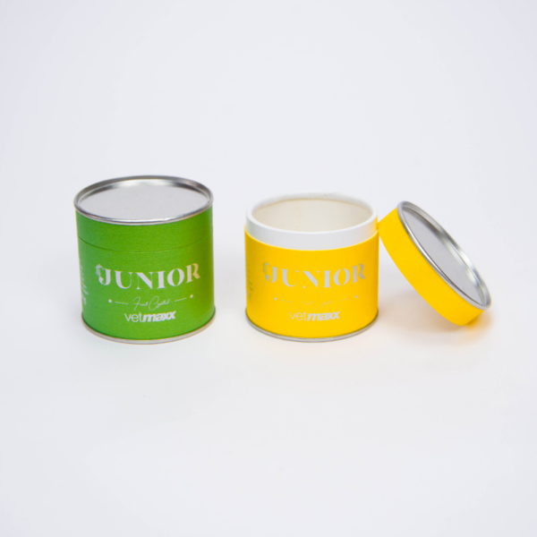 Printed Cylindrical Pet Food Tin Can with Metal Lid