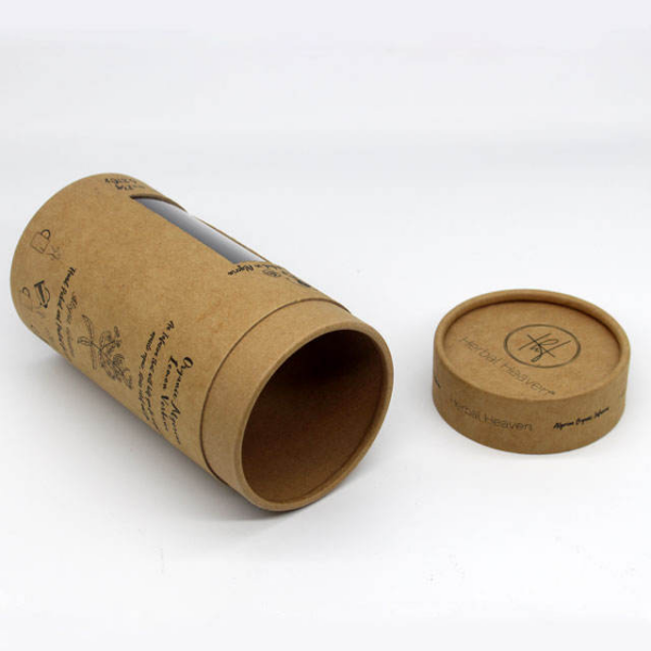 Printed Kraft Window Tube Box for Organic Henna Packaging